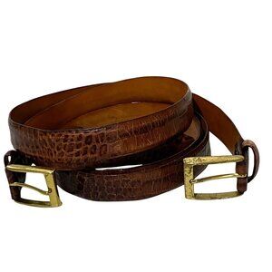 Martin Dingman Italian Leather Belt Lot of 2 Size 36 Business Career Office Wear